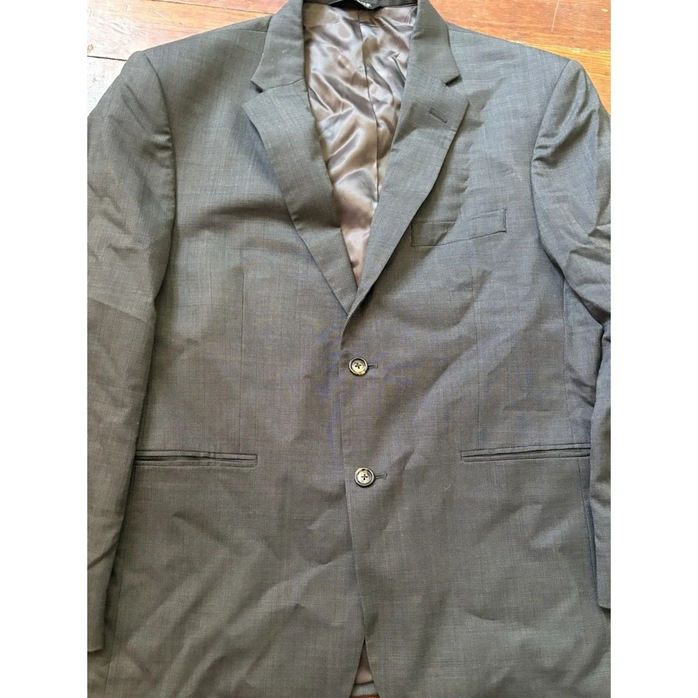 Jos A Bank Mens 42S Gray Plaid Two‎ Button 100% Wool Blazer Sport Coat